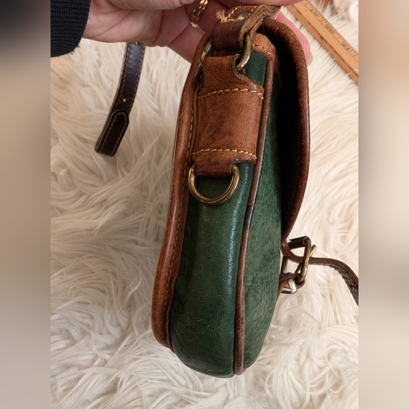 Vintage Roots Leather Bag Green + Brown - Picture 7 of 8